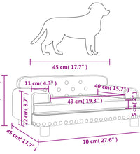 Hundebett Dunkelgrau 70x45x30 cm Samt