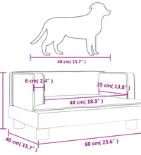 Hundebett Dunkelgrau 60x40x30 cm Samt