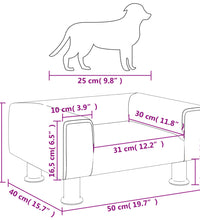 Hundebett Dunkelgrau 50x40x26,5 cm Samt