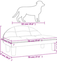 Hundebett Hellgrau 70x52x30 cm Samt