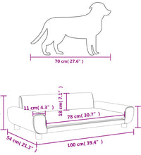 Hundebett Dunkelgrau 100x54x33 cm Samt