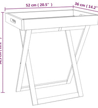 Tabletttisch Klappbar 52x36x56,5 cm Massivholz Nussbaum