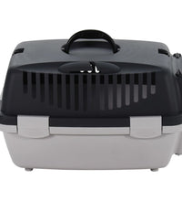 Transportbox für Haustiere Grau und Schwarz 48x32x31 cm PP