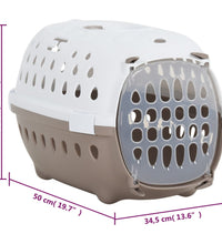 Transportbox für Haustiere Weiß und Braun 50x34,5x32 cm PP