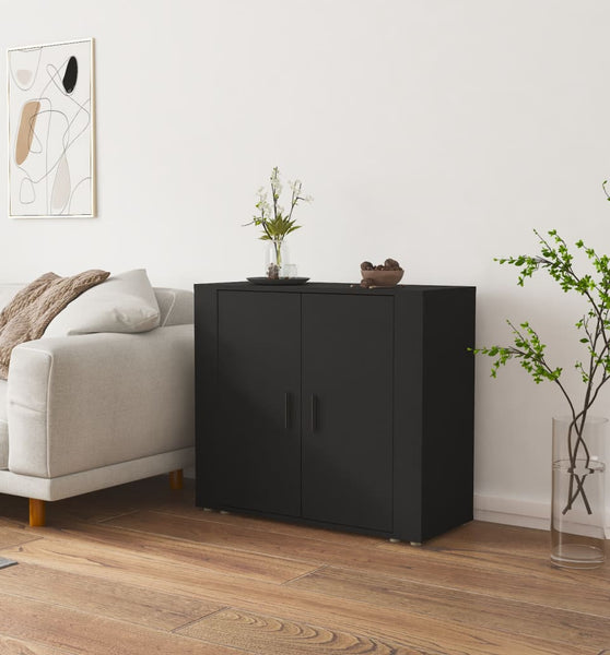 Sideboard Schwarz 80x33x70 cm Holzwerkstoff