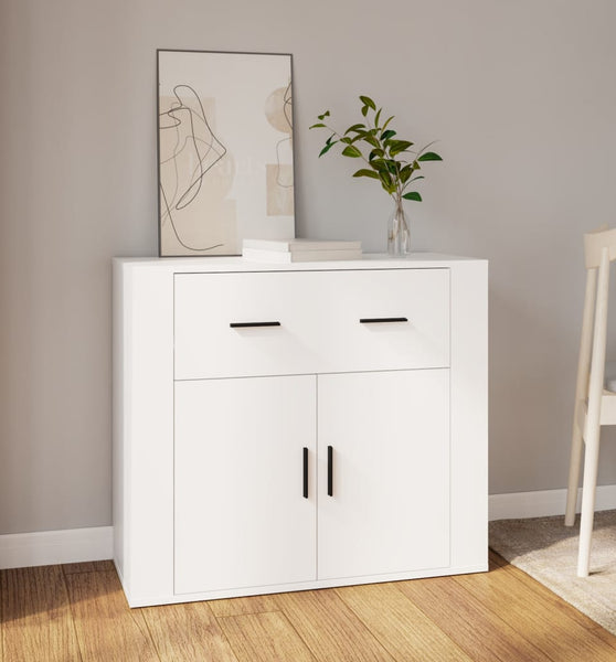 Sideboard Weiß 80x33x70 cm Holzwerkstoff
