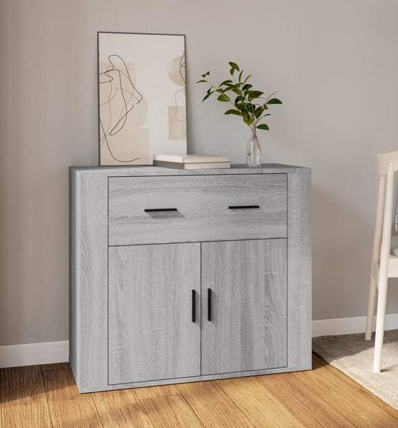 Sideboard Grau Sonoma 80x33x70 cm Holzwerkstoff