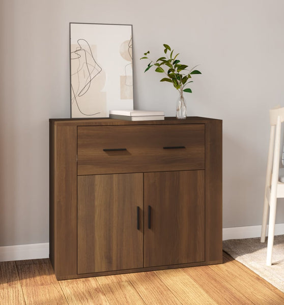 Sideboard Braun Eichen-Optik 80x33x70 cm Holzwerkstoff