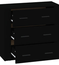 Sideboard Schwarz 80x33x70 cm Holzwerkstoff