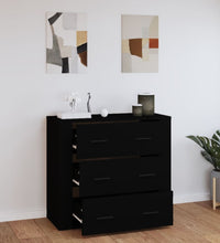 Sideboard Schwarz 80x33x70 cm Holzwerkstoff