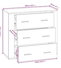 Sideboard Schwarz 80x33x70 cm Holzwerkstoff