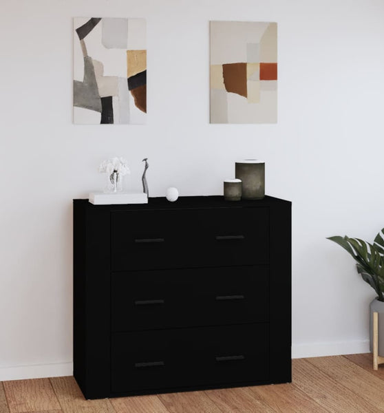 Sideboard Schwarz 80x33x70 cm Holzwerkstoff