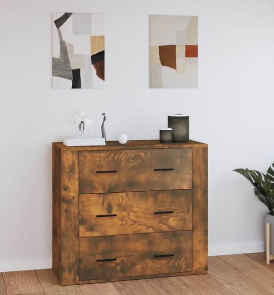 Sideboard Räuchereiche 80x33x70 cm Holzwerkstoff