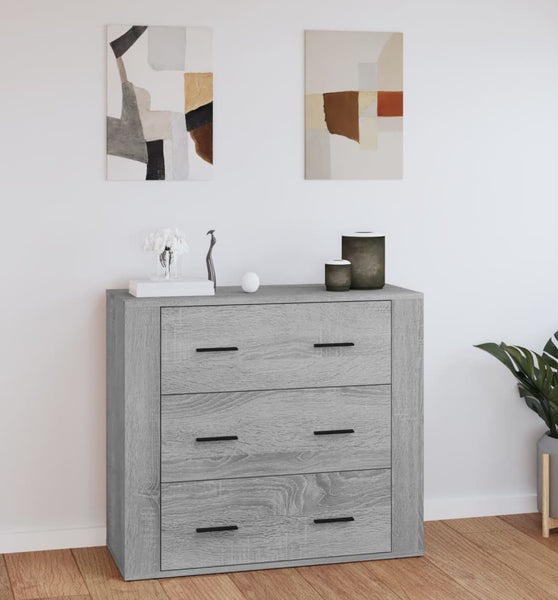 Sideboard Grau Sonoma 80x33x70 cm Holzwerkstoff