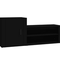 Schuhschrank Schwarz 130x35x54 cm Holzwerkstoff