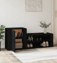 Schuhschrank Schwarz 130x35x54 cm Holzwerkstoff