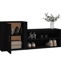 Schuhschrank Schwarz 130x35x54 cm Holzwerkstoff