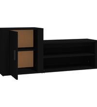 Schuhschrank Schwarz 130x35x54 cm Holzwerkstoff