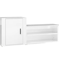 Schuhschrank Hochglanz-Weiß 130x35x54 cm Holzwerkstoff