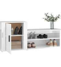 Schuhschrank Hochglanz-Weiß 130x35x54 cm Holzwerkstoff