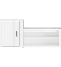 Schuhschrank Hochglanz-Weiß 130x35x54 cm Holzwerkstoff