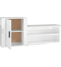 Schuhschrank Hochglanz-Weiß 130x35x54 cm Holzwerkstoff