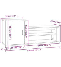 Schuhschrank Hochglanz-Weiß 130x35x54 cm Holzwerkstoff