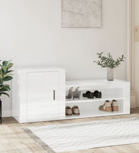 Schuhschrank Hochglanz-Weiß 130x35x54 cm Holzwerkstoff