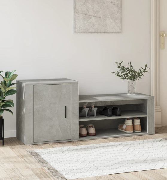 Schuhschrank Betongrau 130x35x54 cm Holzwerkstoff