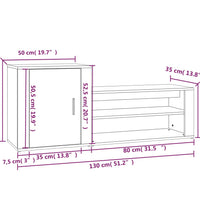 Schuhschrank Grau Sonoma 130x35x54 cm Holzwerkstoff