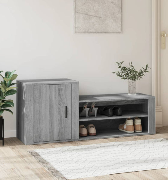 Schuhschrank Grau Sonoma 130x35x54 cm Holzwerkstoff