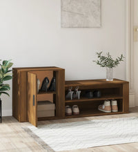 Schuhschrank Braun Eichen-Optik 130x35x54 cm Holzwerkstoff