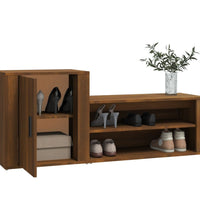 Schuhschrank Braun Eichen-Optik 130x35x54 cm Holzwerkstoff