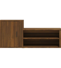 Schuhschrank Braun Eichen-Optik 130x35x54 cm Holzwerkstoff