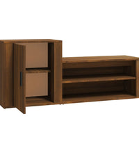 Schuhschrank Braun Eichen-Optik 130x35x54 cm Holzwerkstoff