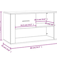 Schuhschrank Weiß 80x35x45 cm Holzwerkstoff