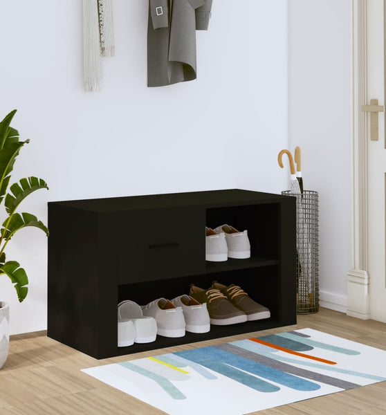 Schuhschrank Schwarz 80x35x45 cm Holzwerkstoff