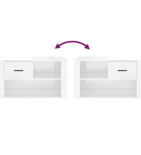 Schuhschrank Hochglanz-Weiß 80x35x45 cm Holzwerkstoff