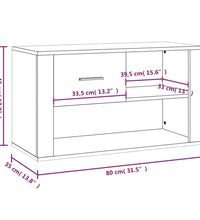 Schuhschrank Betongrau 80x35x45 cm Holzwerkstoff
