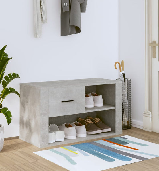 Schuhschrank Betongrau 80x35x45 cm Holzwerkstoff