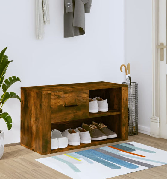 Schuhschrank Räuchereiche 80x35x45 cm Holzwerkstoff