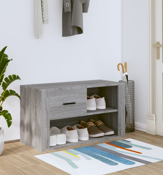 Schuhschrank Grau Sonoma 80x35x45 cm Holzwerkstoff