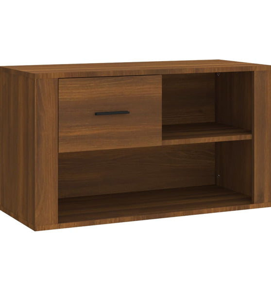 Schuhschrank Braun Eichen-Optik 80x35x45 cm Holzwerkstoff