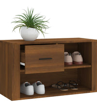 Schuhschrank Braun Eichen-Optik 80x35x45 cm Holzwerkstoff