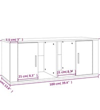 TV-Schrank Weiß 100x35x40 cm Holzwerkstoff