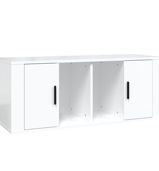 TV-Schrank Hochglanz-Weiß 100x35x40 cm Holzwerkstoff