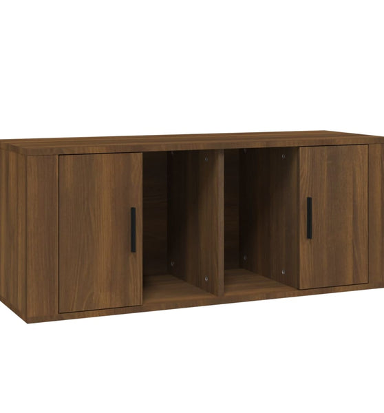 TV-Schrank Braun Eichen-Optik 100x35x40 cm Holzwerkstoff