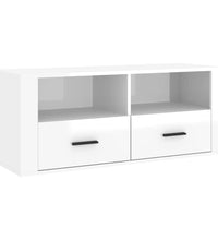 TV-Schrank Hochglanz-Weiß 100x35x40 cm Holzwerkstoff