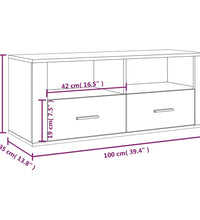 TV-Schrank Räuchereiche 100x35x40 cm Holzwerkstoff