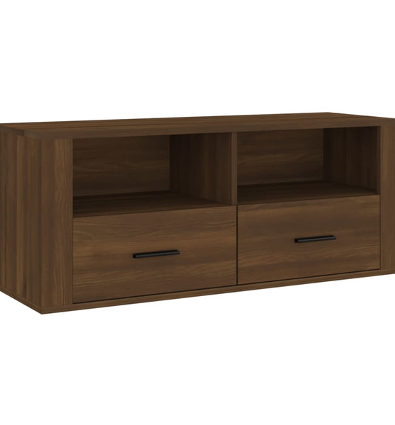 TV-Schrank Braun Eichen-Optik 100x35x40 cm Holzwerkstoff